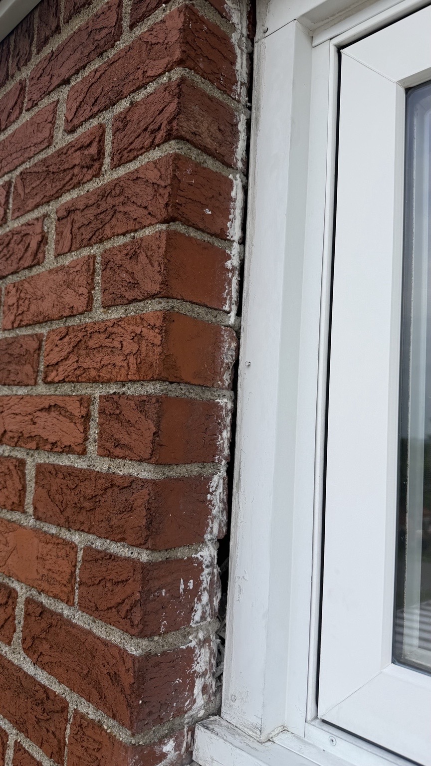 Window after caulking removed
