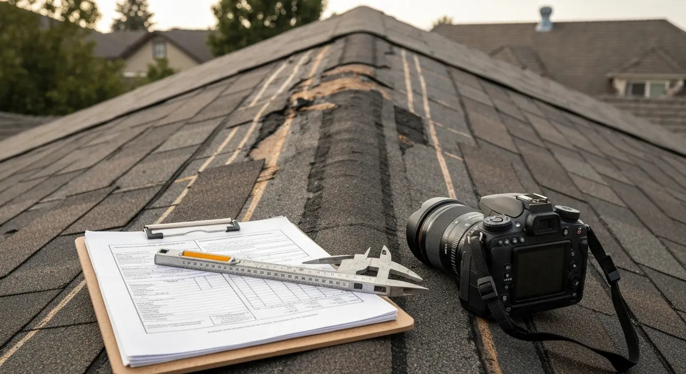 Storm damage roof inspection