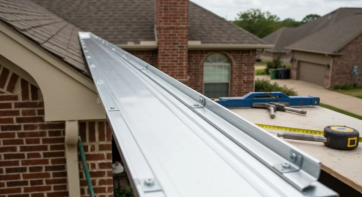 Seamless gutter installation