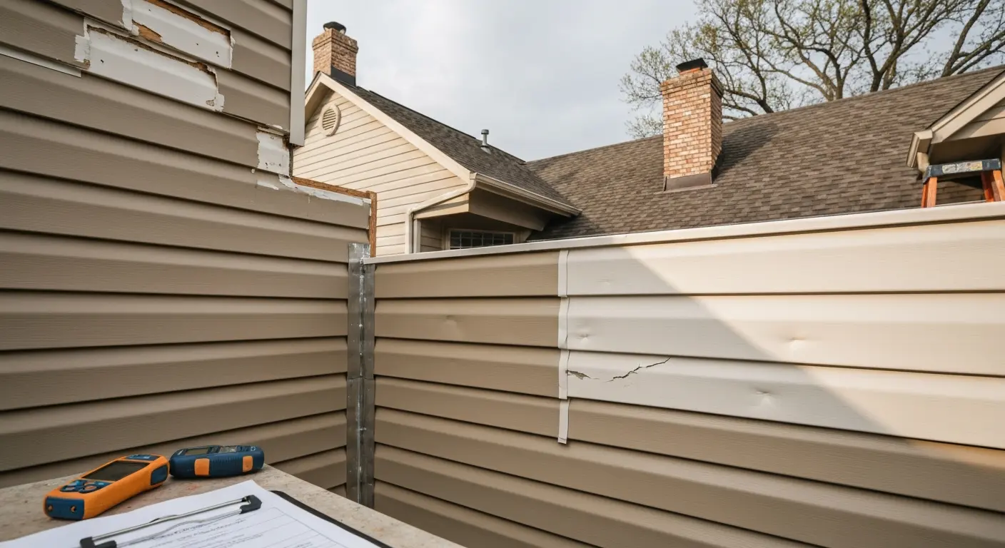 Storm-damaged siding repair