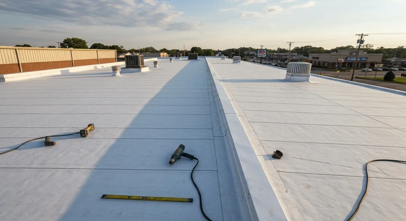 Commercial flat roof installation