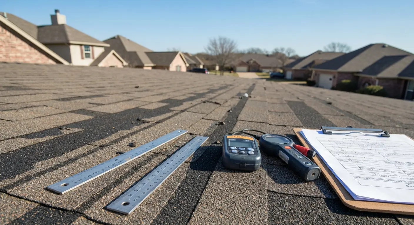 Roof inspection after spring storm Norman Oklahoma