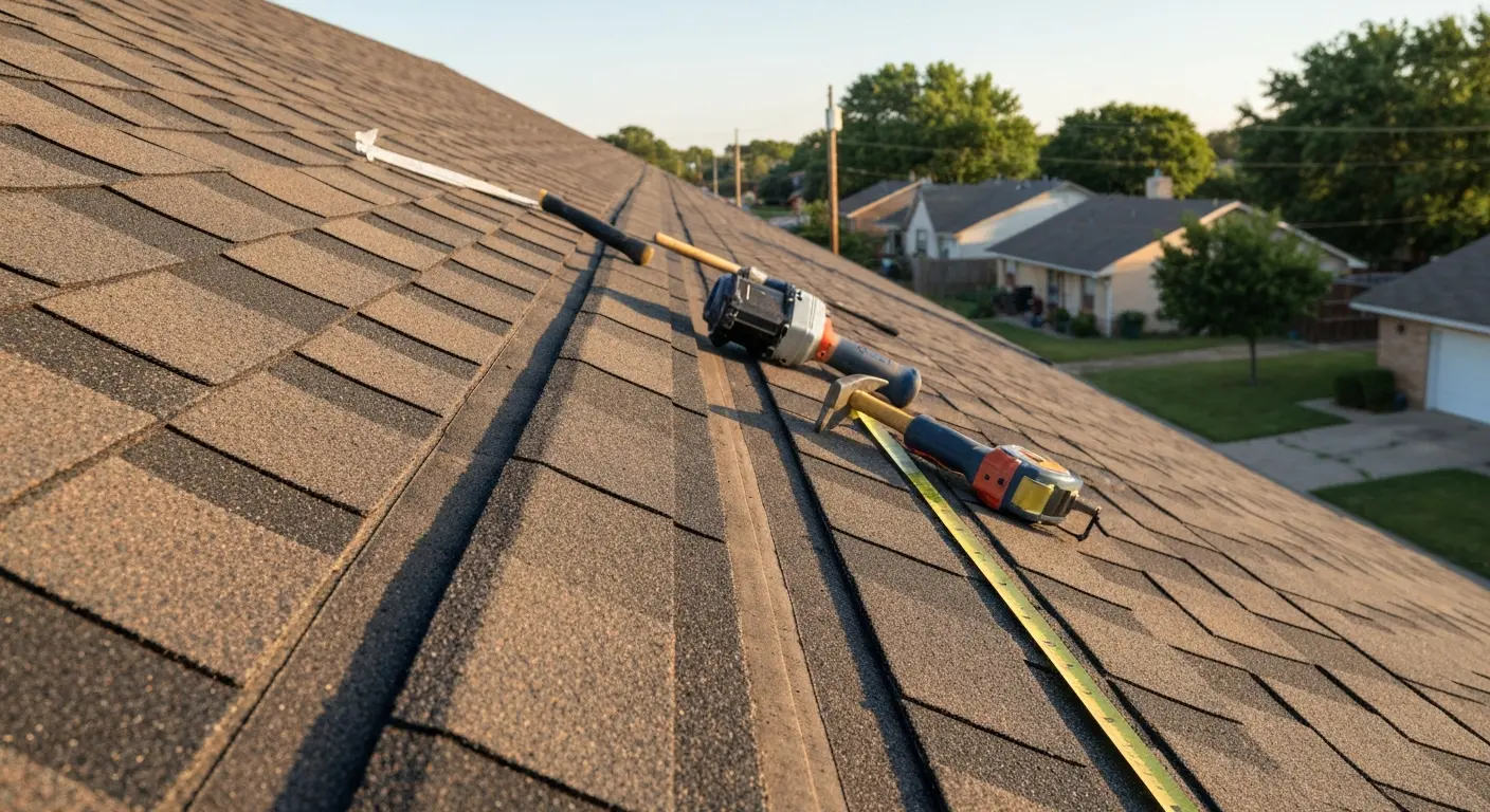 Residential roof repair project