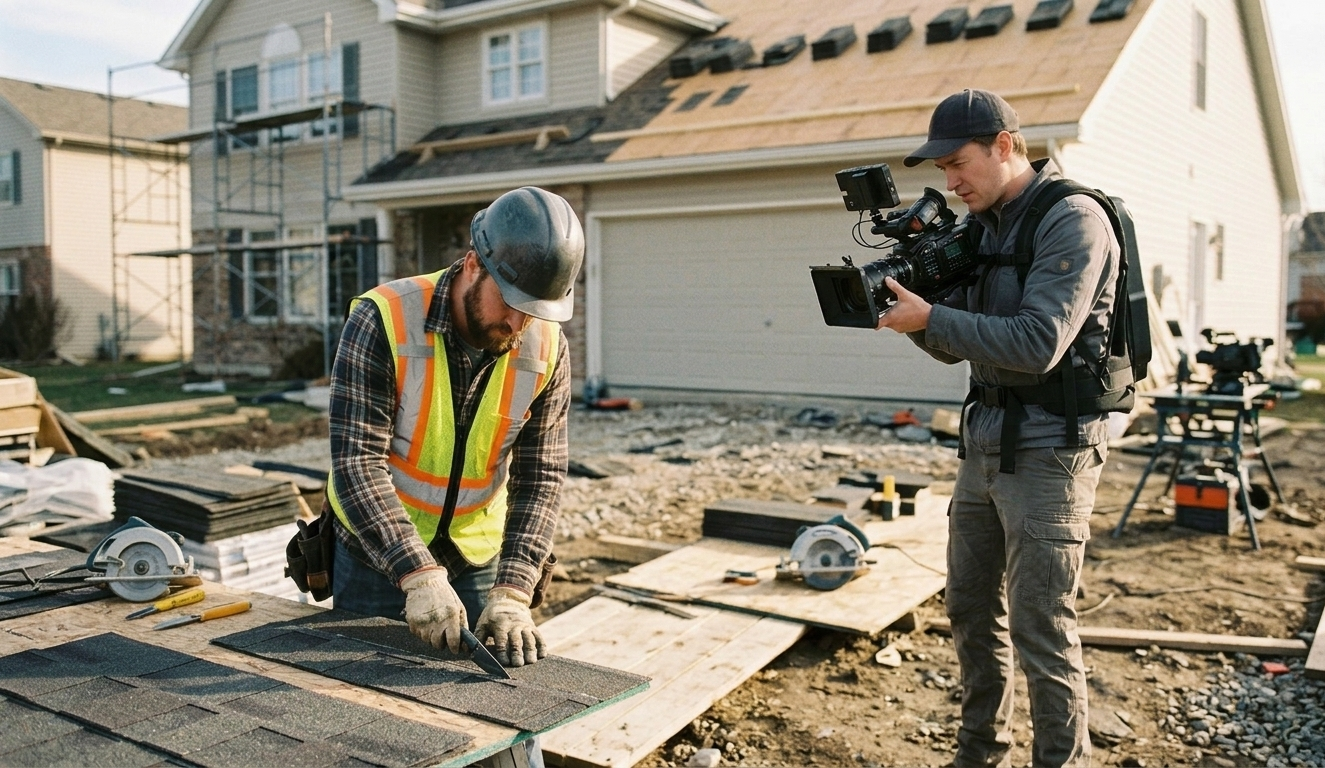 Tournage sur chantier artisan