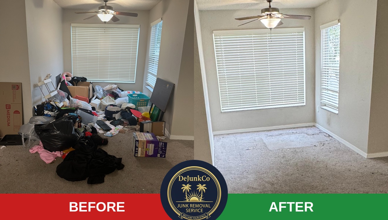 DeJunkCo house cleanout before and after in Central Florida