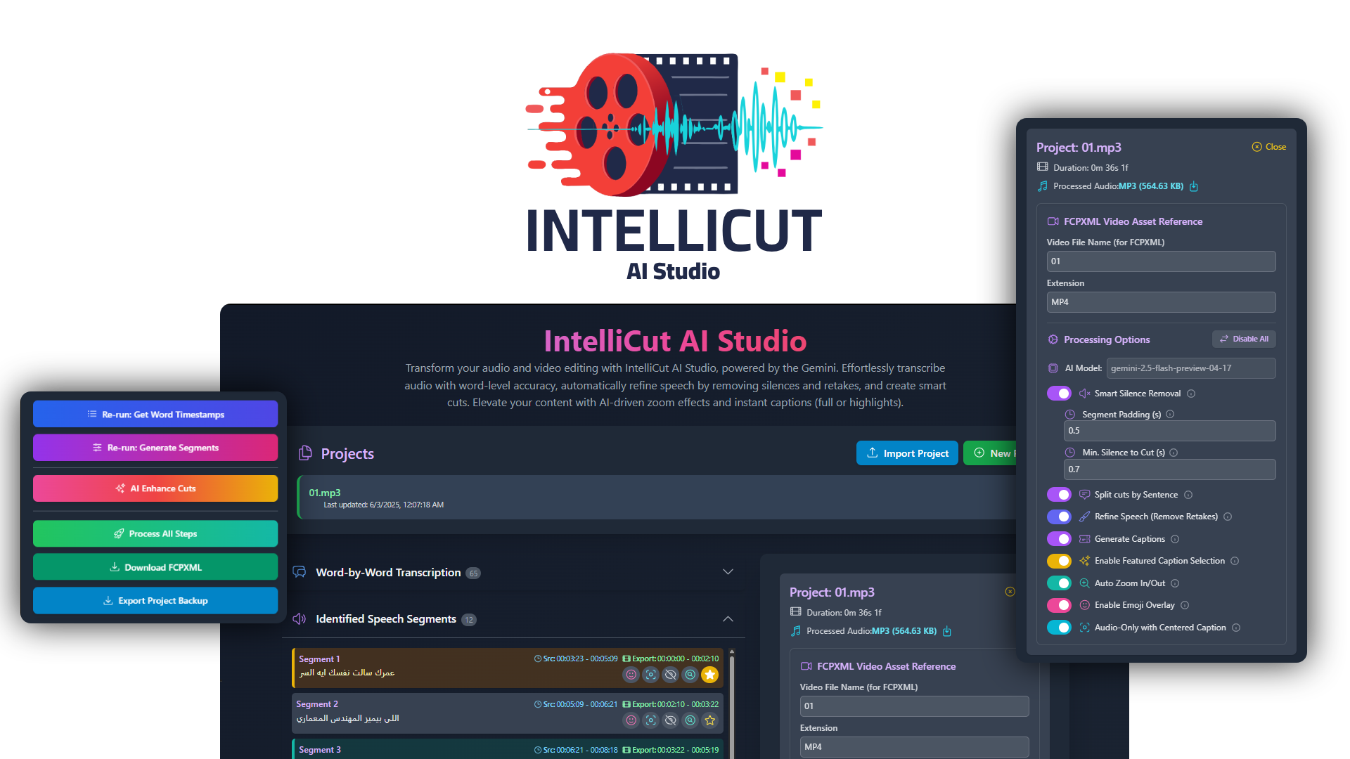 IntelliCut AI Studio Interface