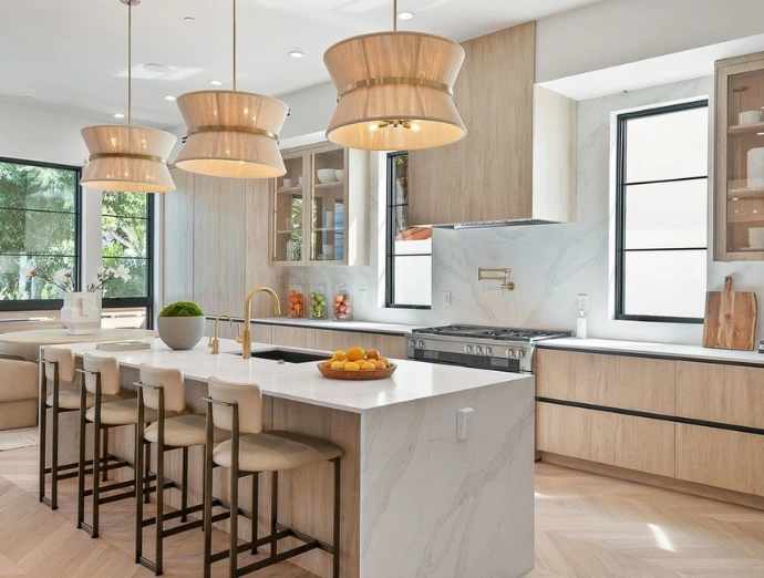 Modern kitchen remodel with minimalist design, open layout, and sleek finishes in Elmsford NY.