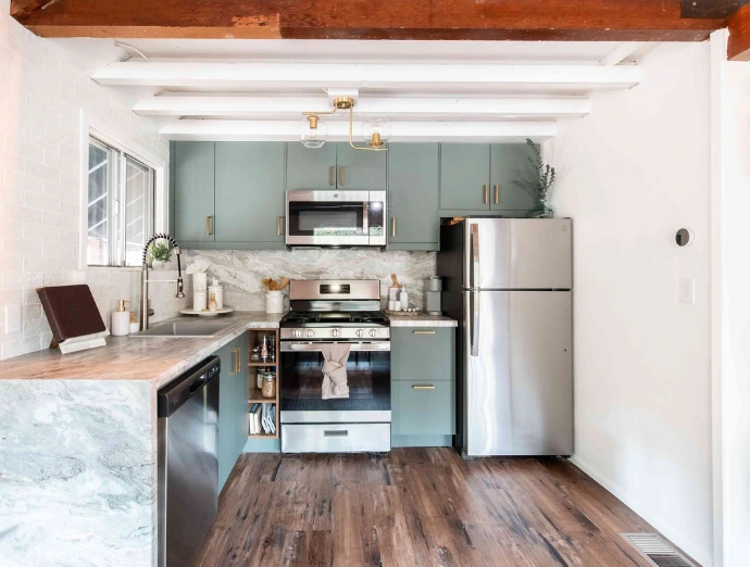 Small kitchen remodel featuring space-saving cabinetry, modern appliances, and efficient layout in Elmsford NY.
