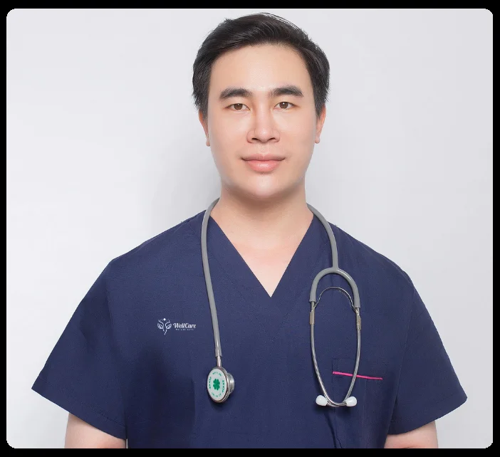 doctor wearing blue uniform