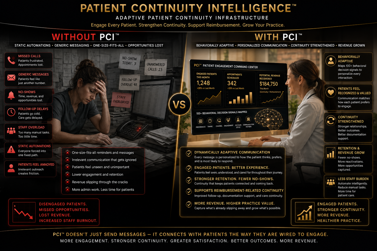 Without PCI versus With PCI - adaptive patient continuity infrastructure