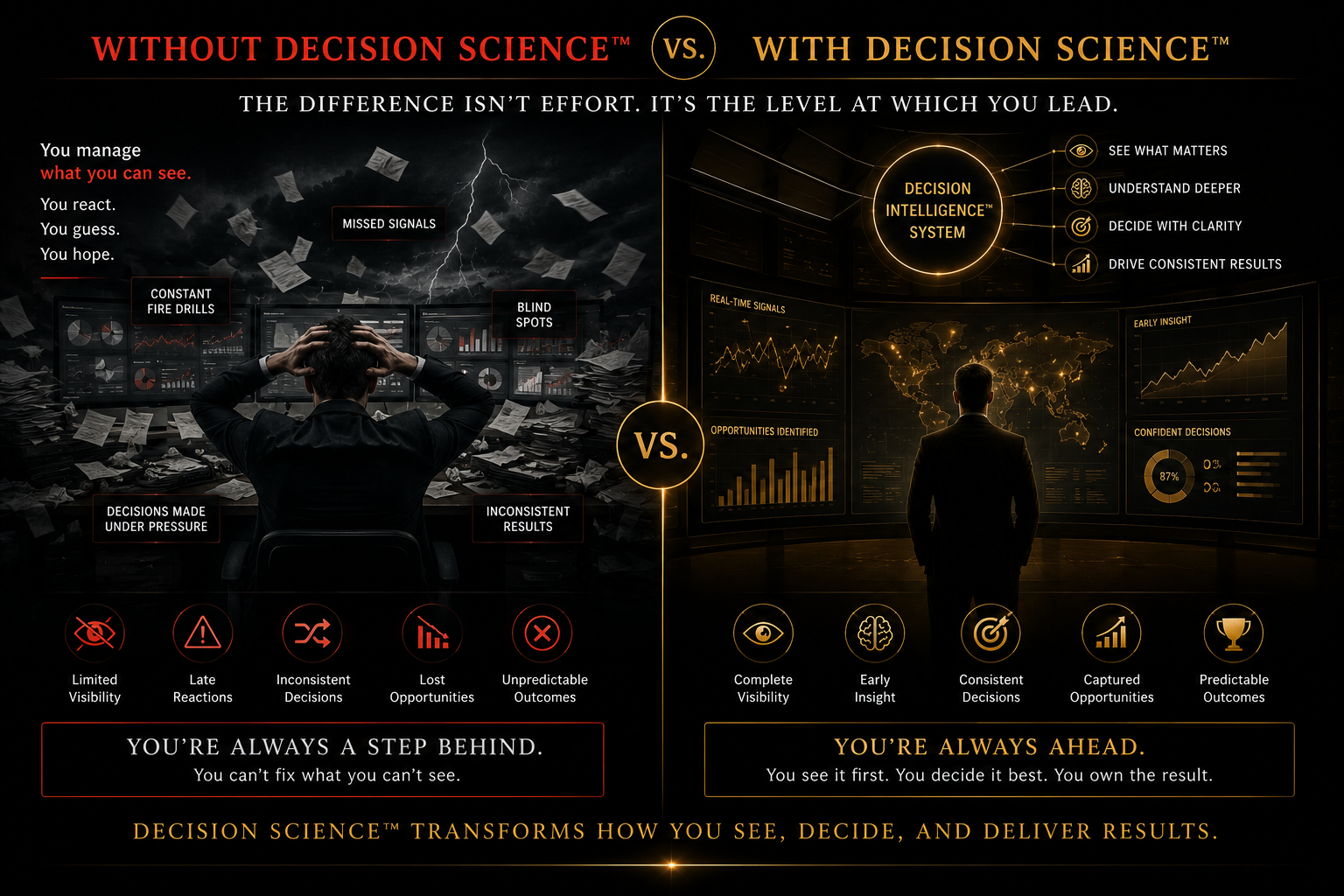 Without Decision Science versus With Decision Science comparison