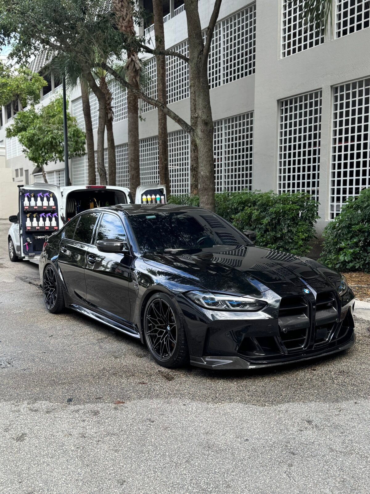 Detailed BMW M3 exterior in Miami