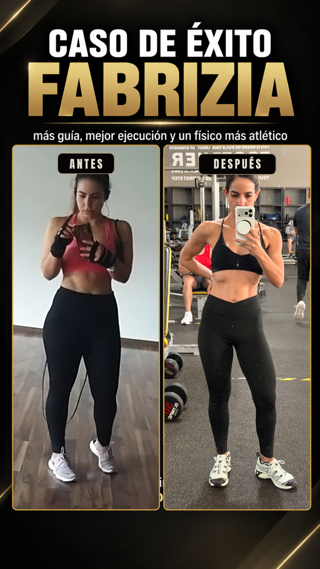 Comparativa antes y después de Fabrizia