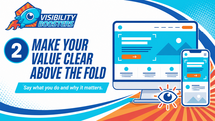 Make your website value clear above the fold. Make your website value clear above the fold.