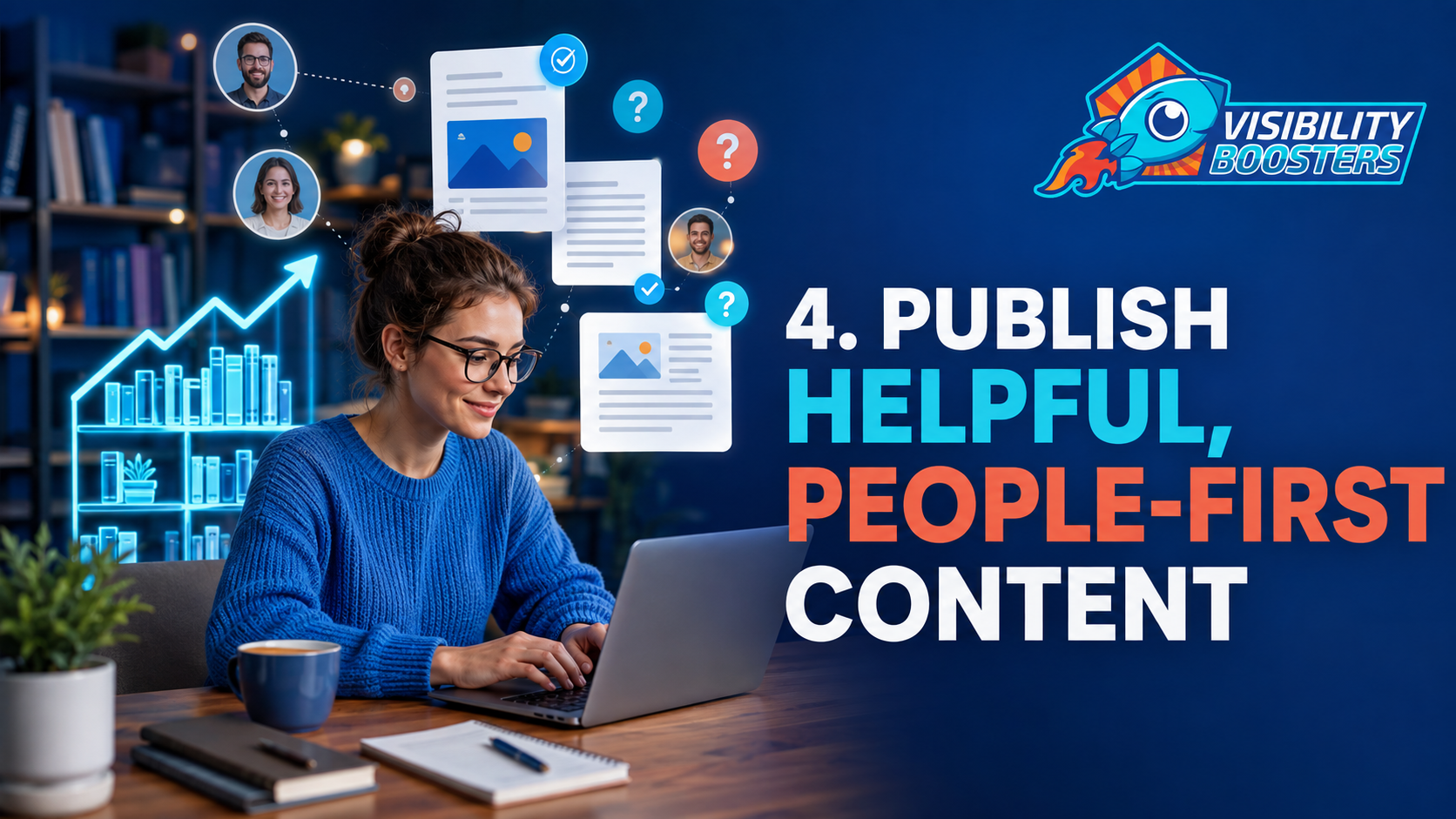 Publish helpful people-first SEO content that answers customer questions - Visibility Boosters