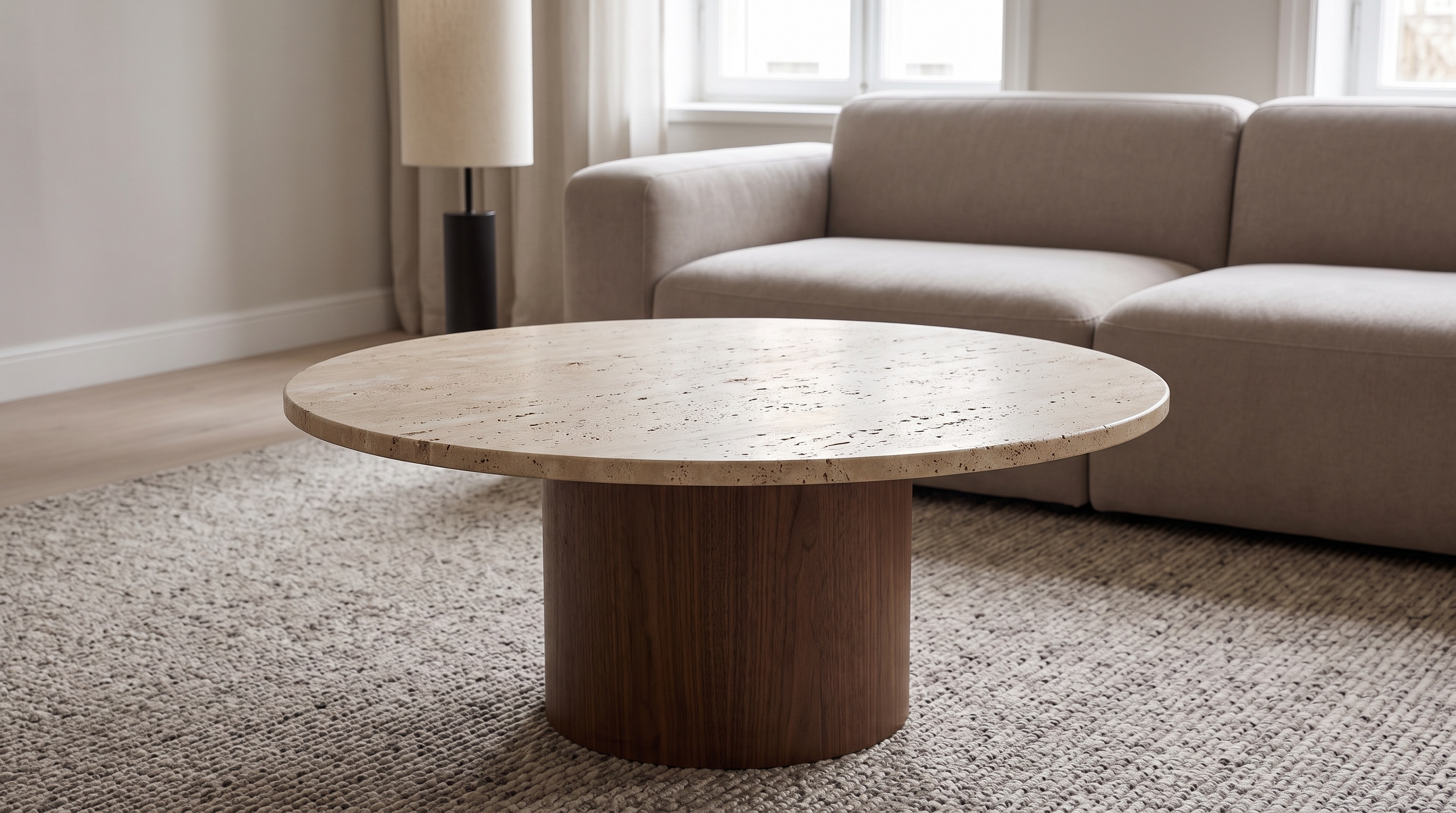 Sylvan Honed Travertine Table