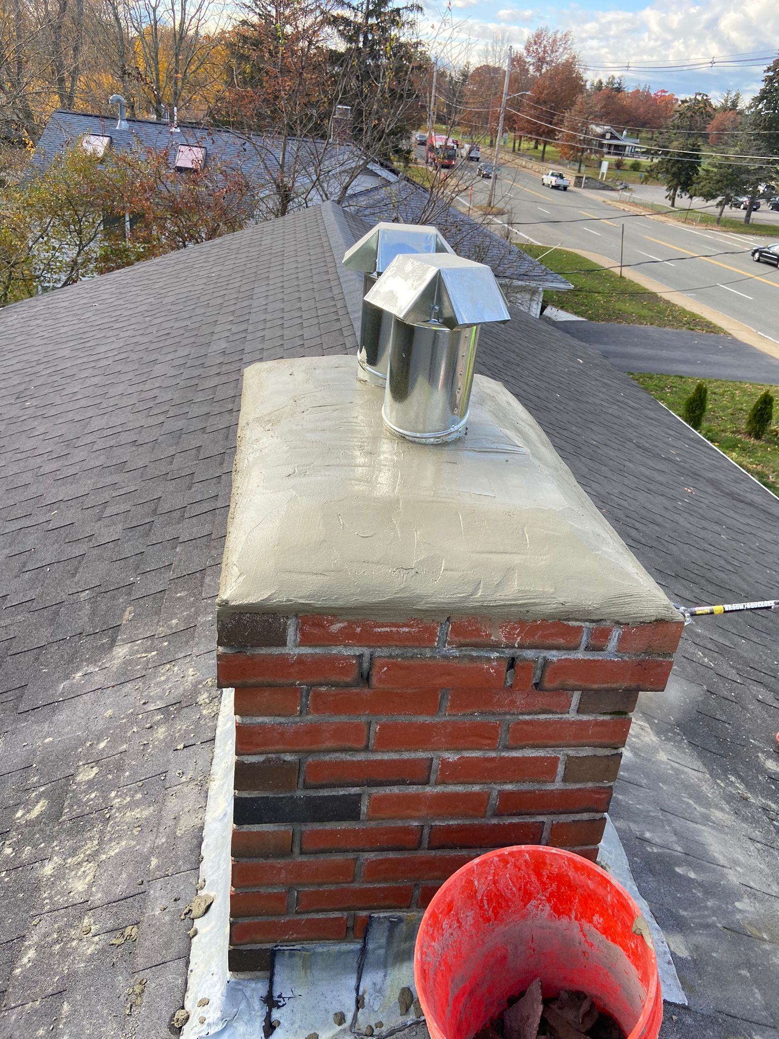 Brick chimney tuckpointing Boston MA