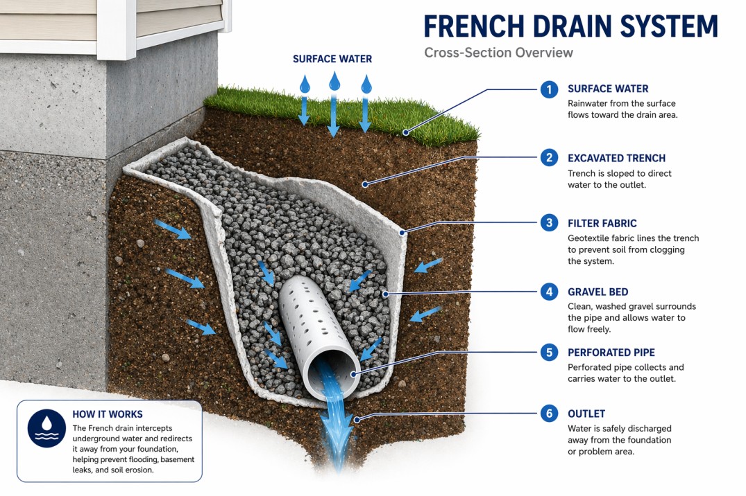 french drain installation Boston 
