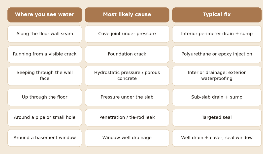 foundation leak foundation leak