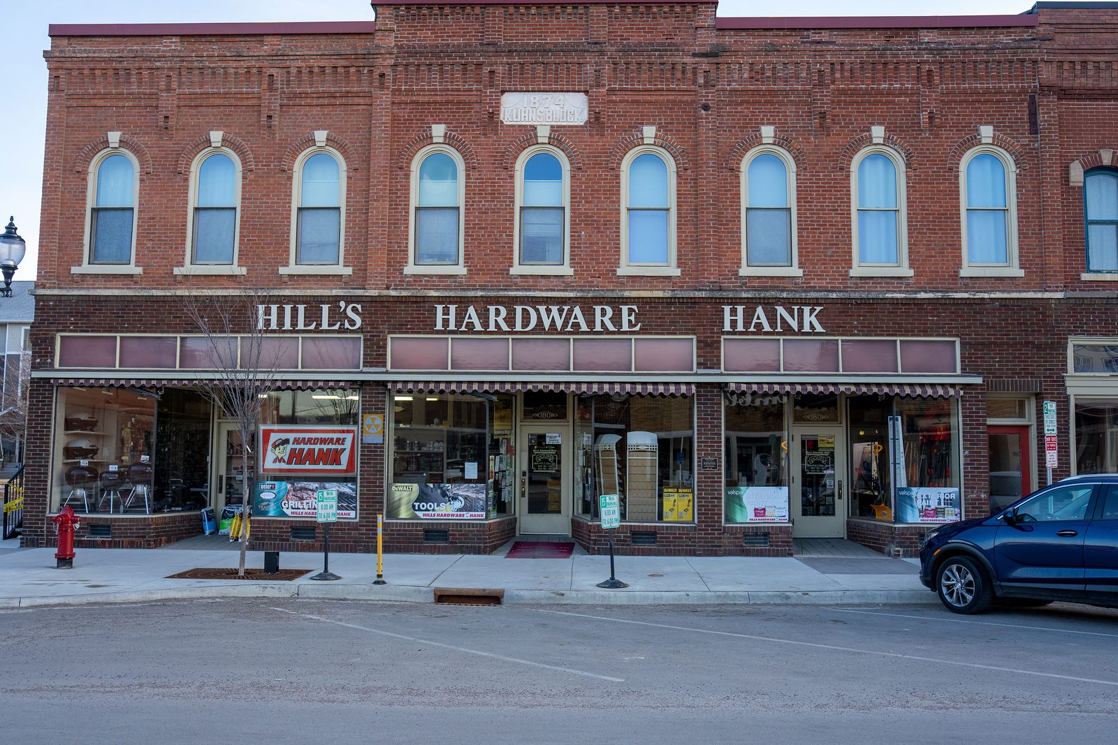 A small-town hardware store on a main street