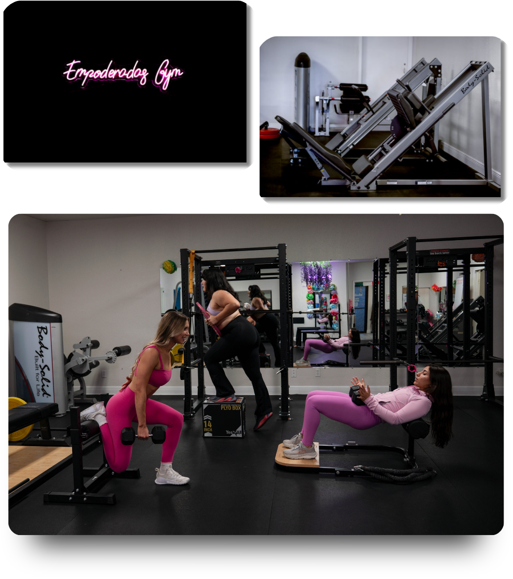 Portrait of a mid-30s female trainer smiling in a softly lit studio.