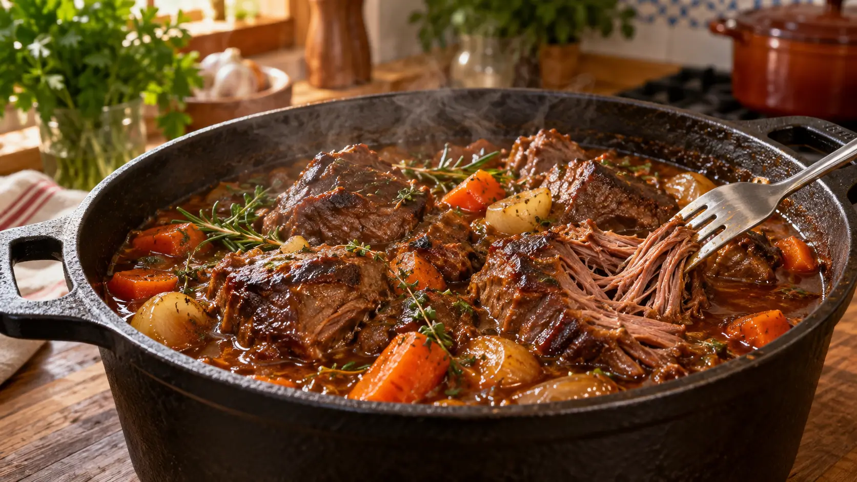 Carne da pá em cozimento lento