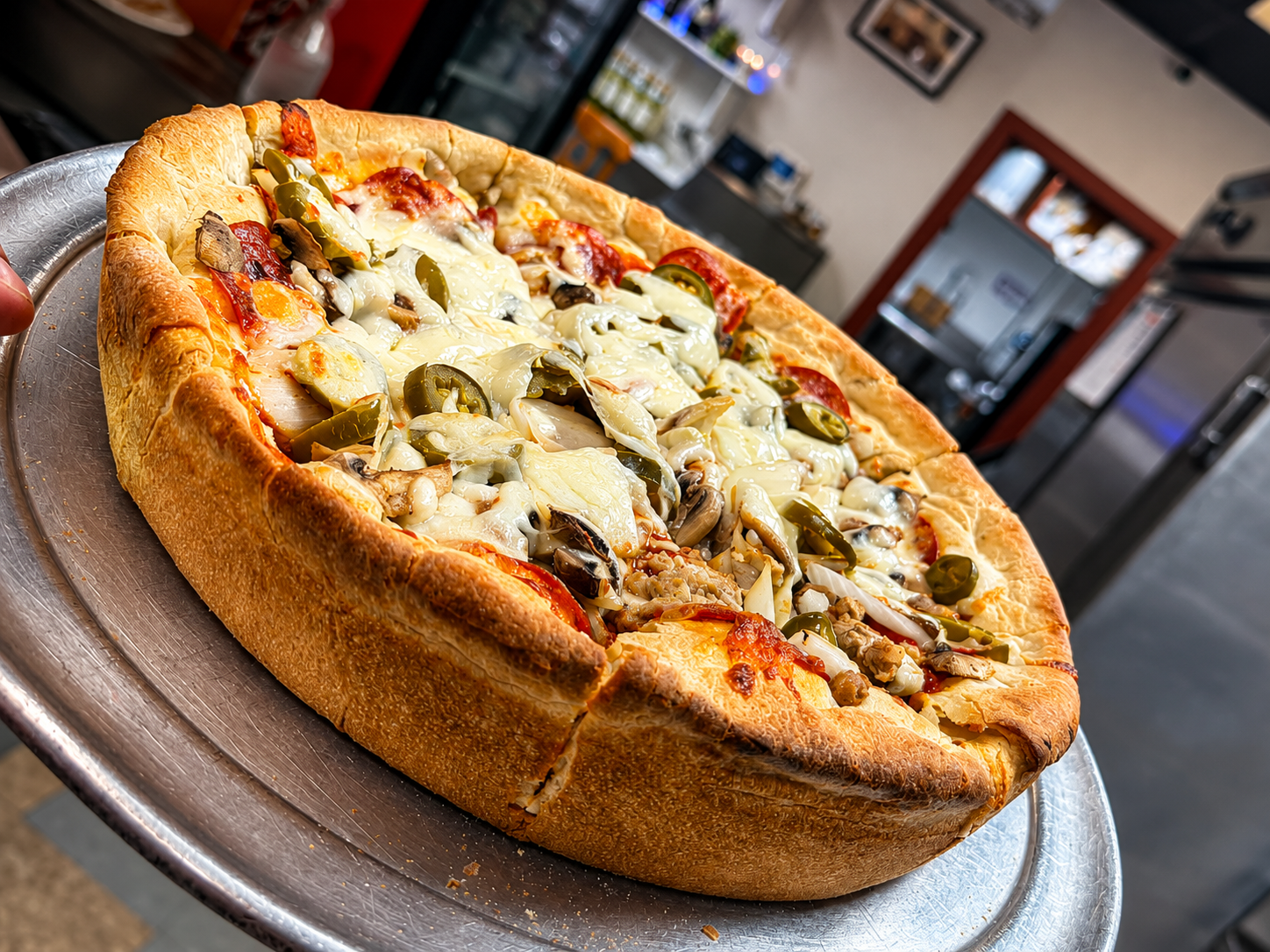 Delicious pizza slice