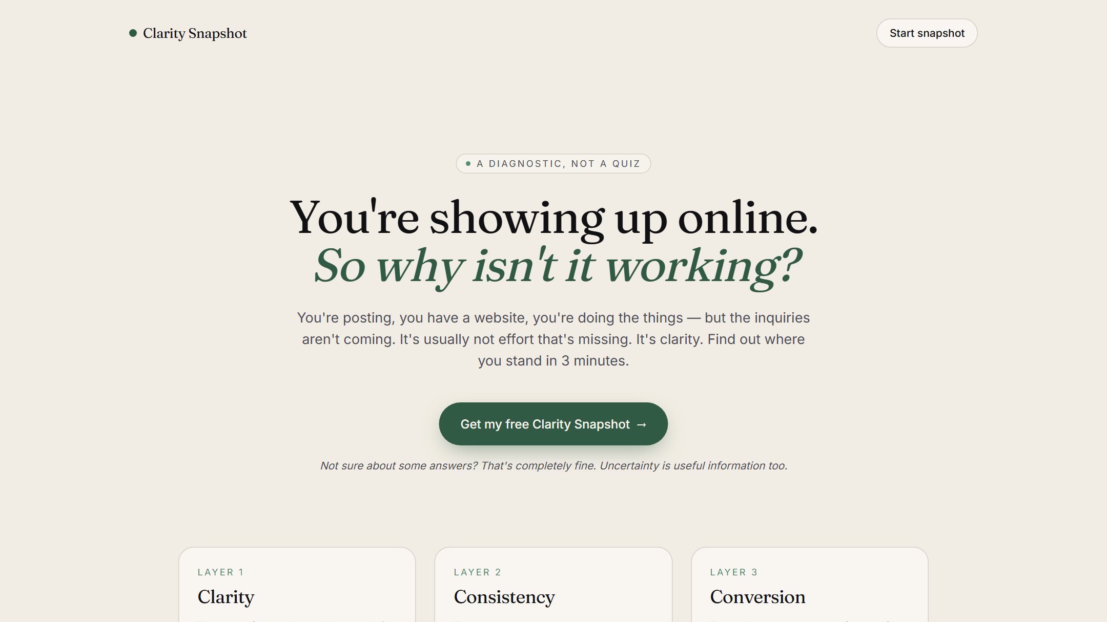 Digital Presence Clarity Audit website