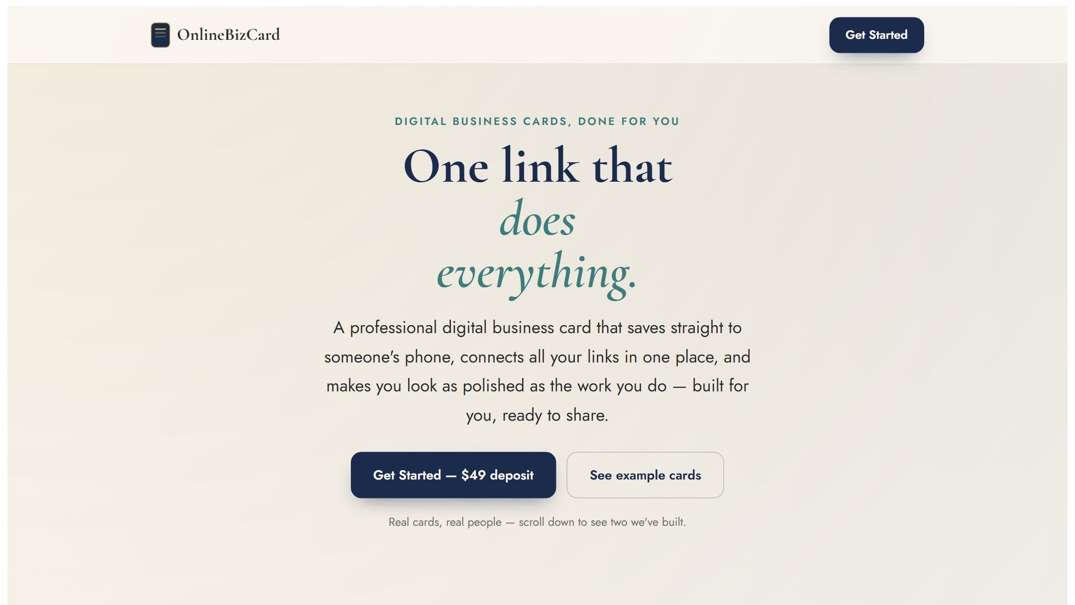 OnlineBizCard website