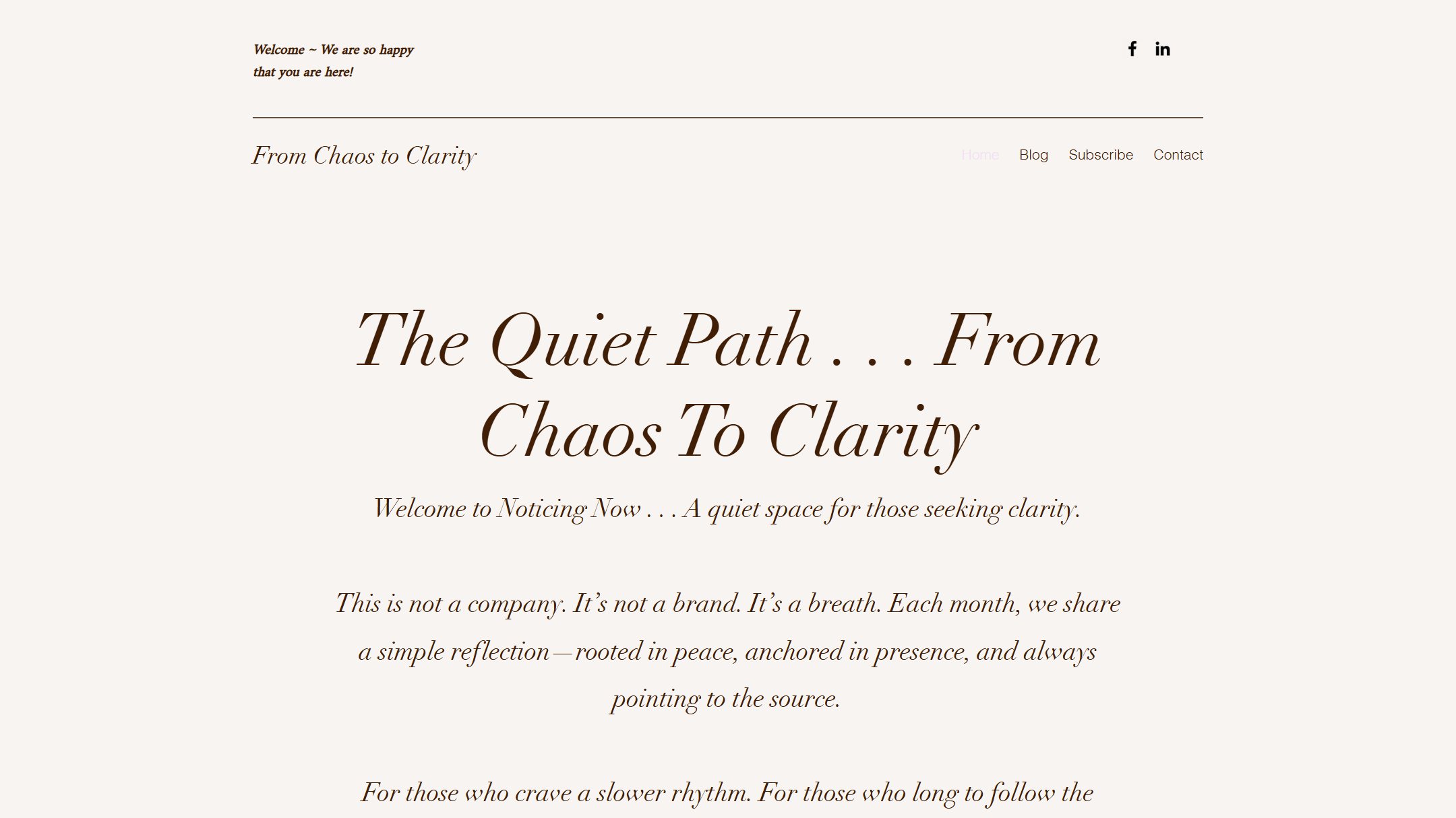 Noticing Now website