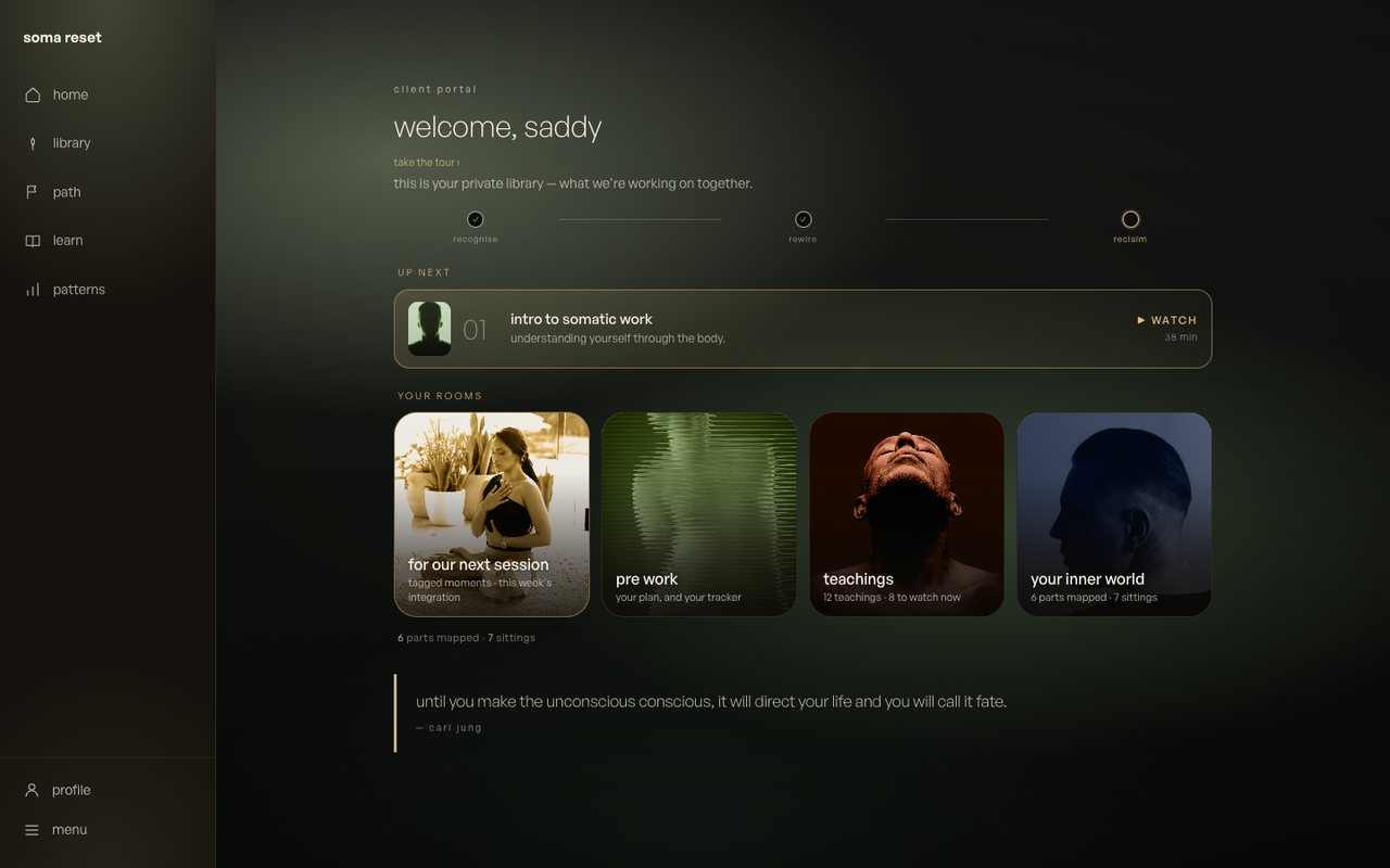 the client portal on a computer