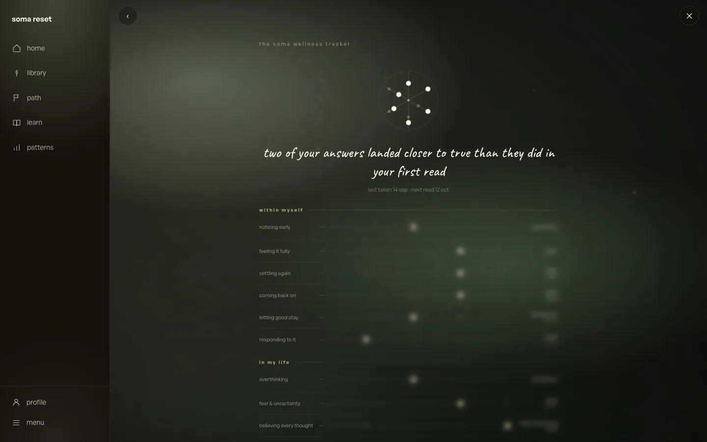 the soma wellness tracker, on a computer
