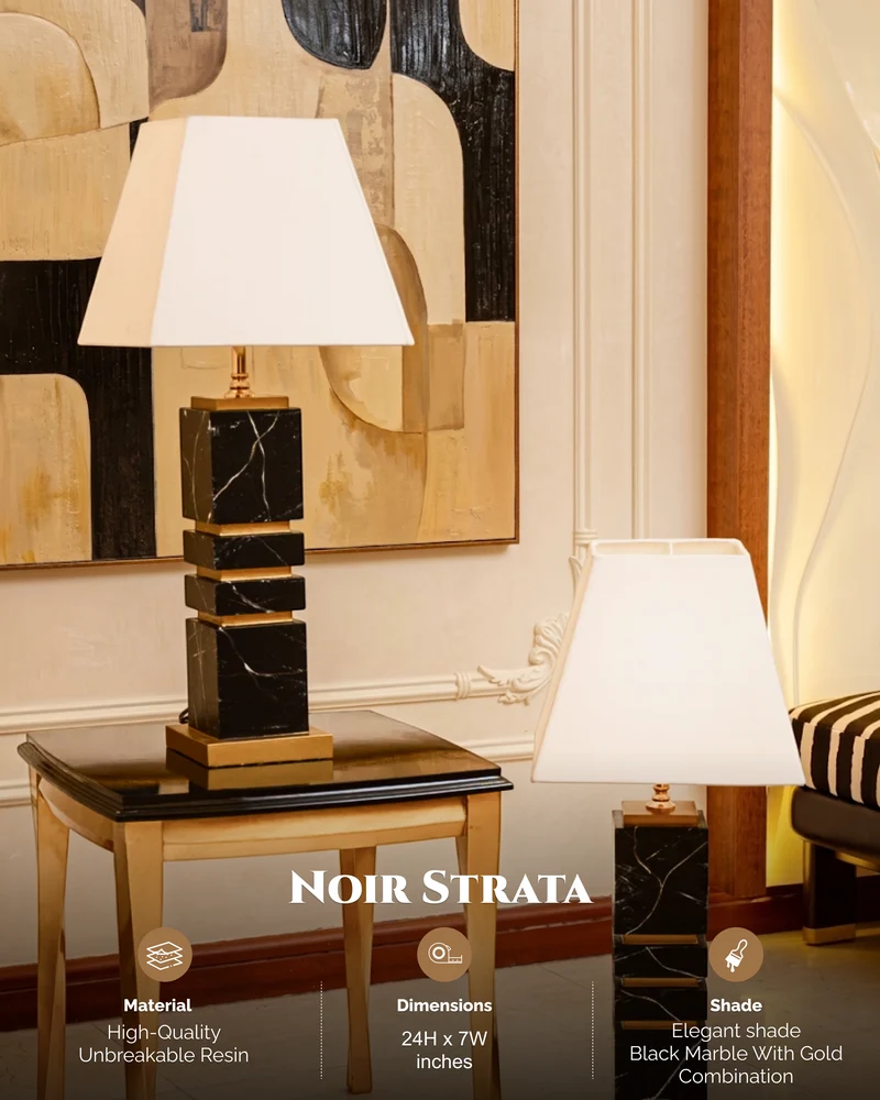 Noir Strata Table Lamp