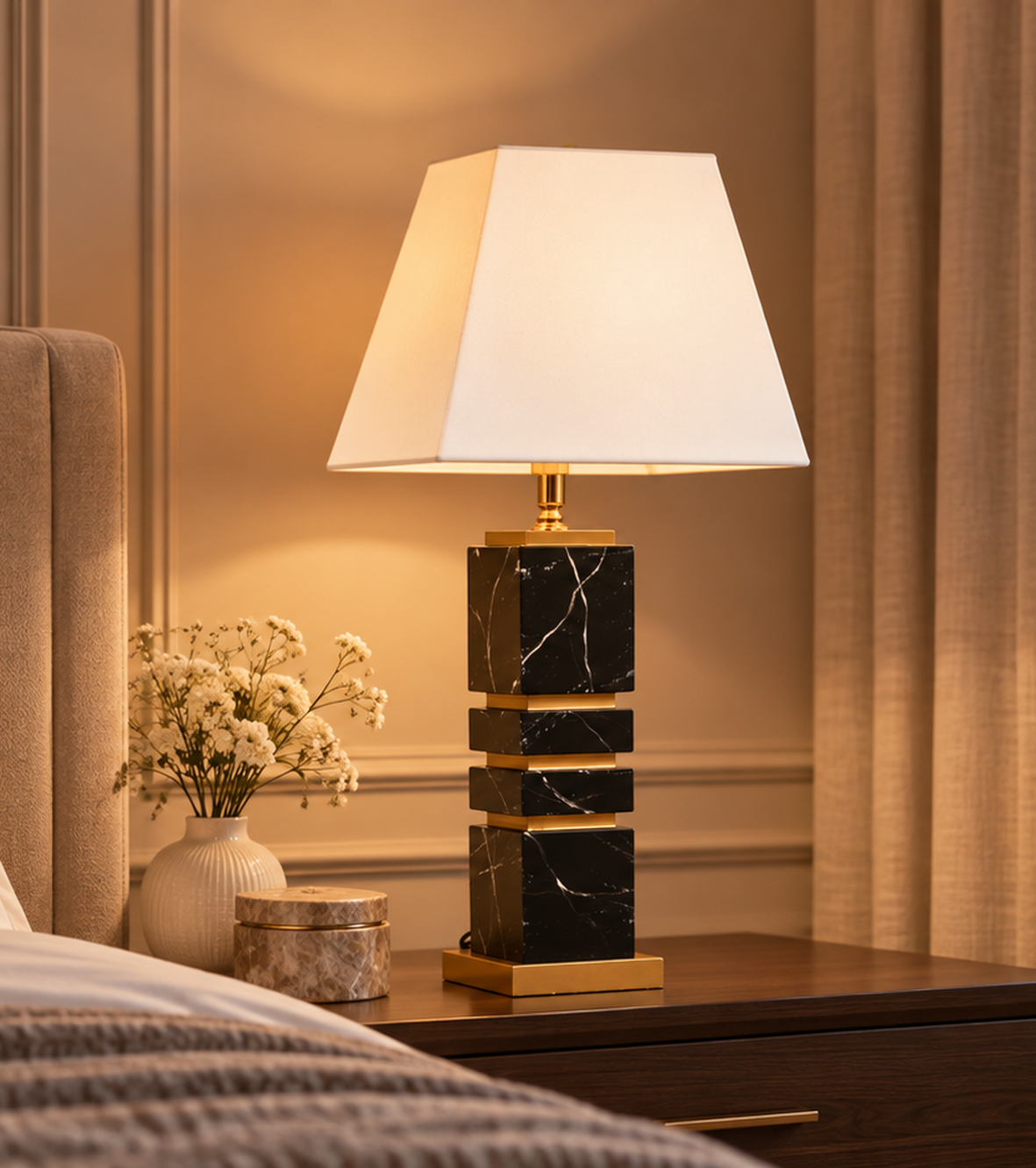 Lamp in a bedroom