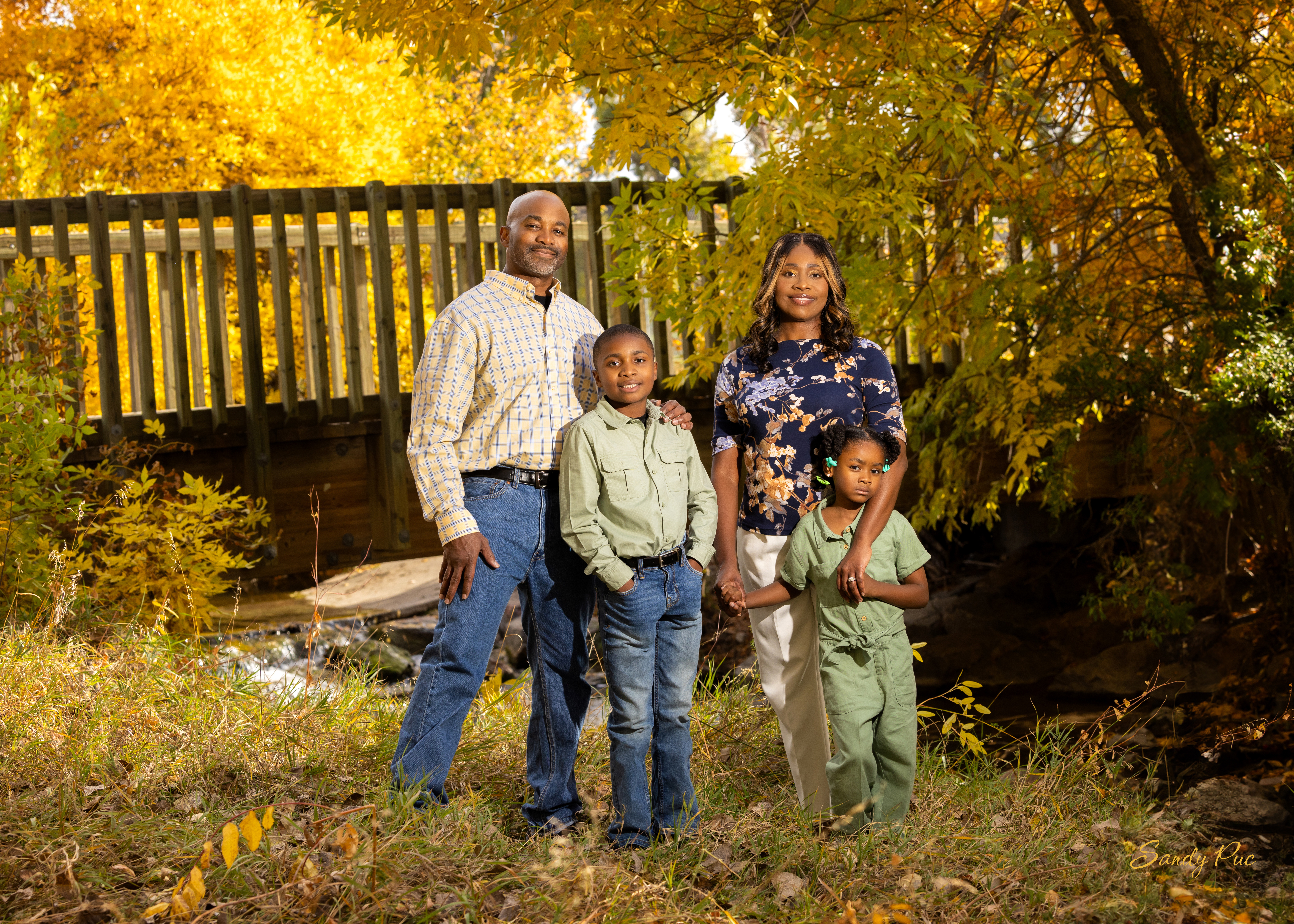 Family portrait showing light