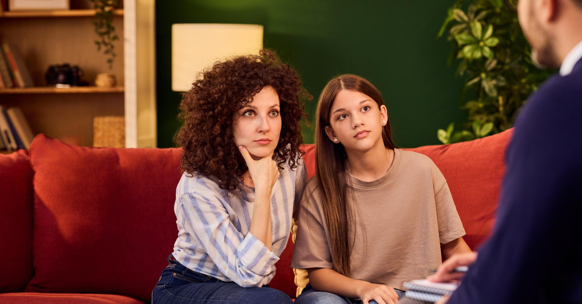 "Parent having a supportive conversation with a teenager about stress, burnout, and mental health." "Parent having a supportive conversation with a teenager about stress, burnout, and mental health."
