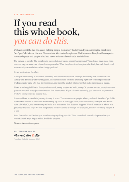 A letter from the founders, page ii