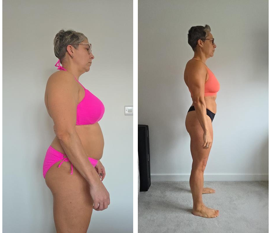 Rebecca's before and after transformation