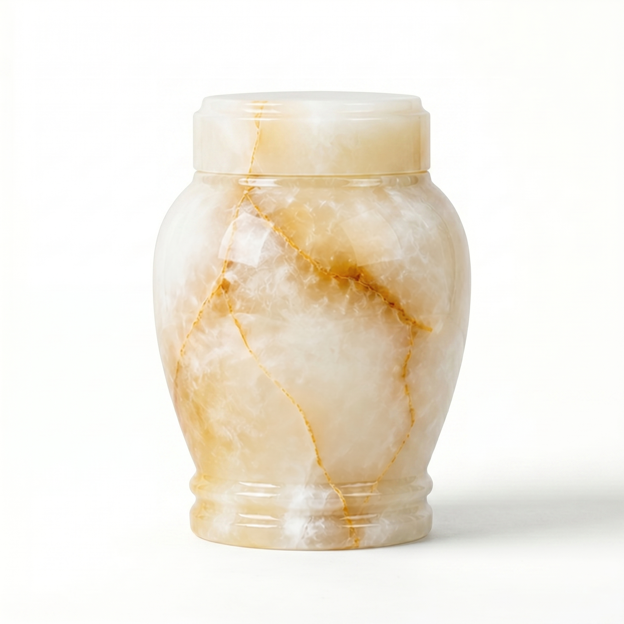 Suki white onyx urn