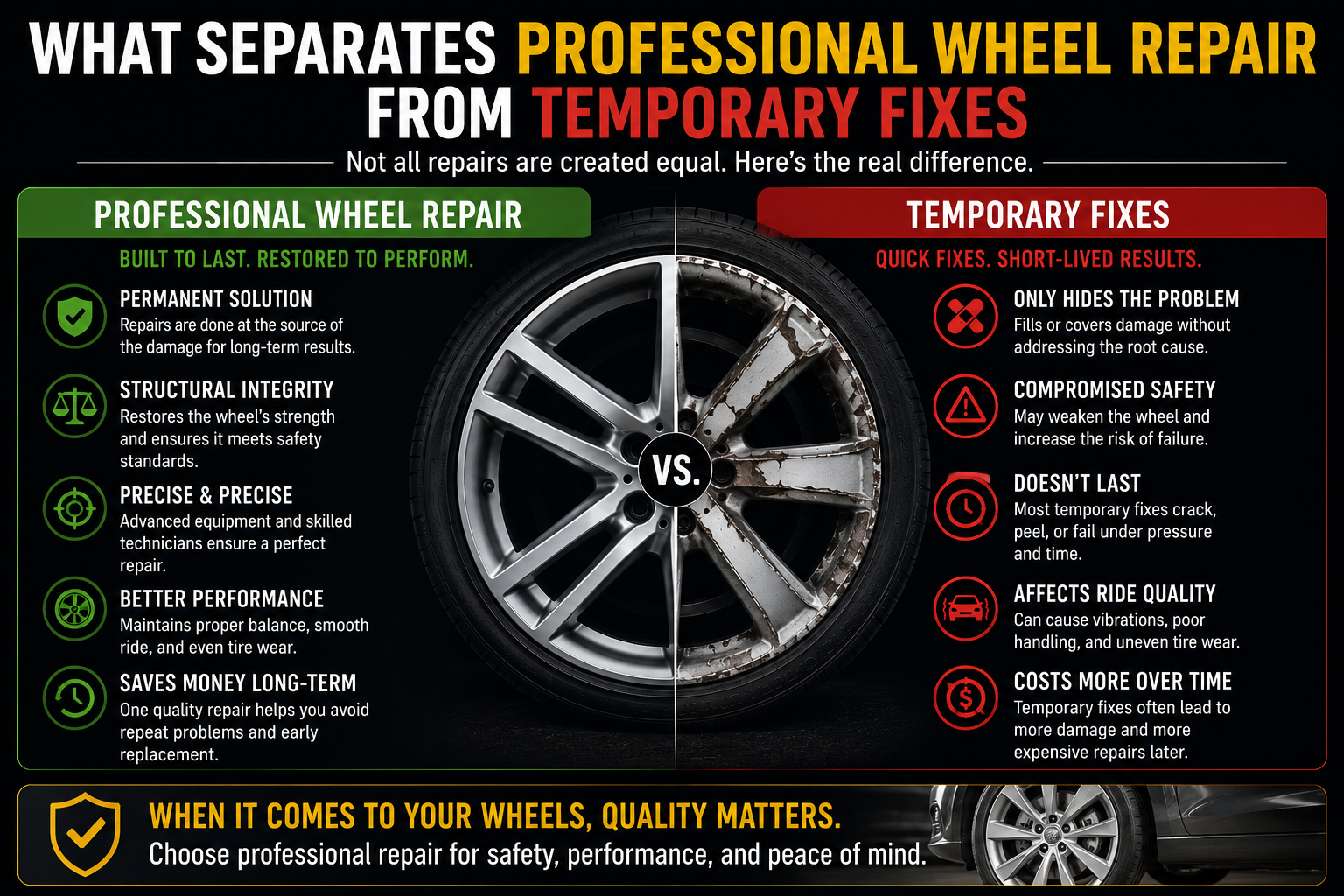 What Separates Professional Wheel Repair From Temporary Fixes What Separates Professional Wheel Repair From Temporary Fixes