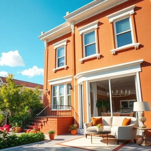 Charming Jersey City brownstone with inviting facade, lush garden, and cozy painted interior with stylish decor.