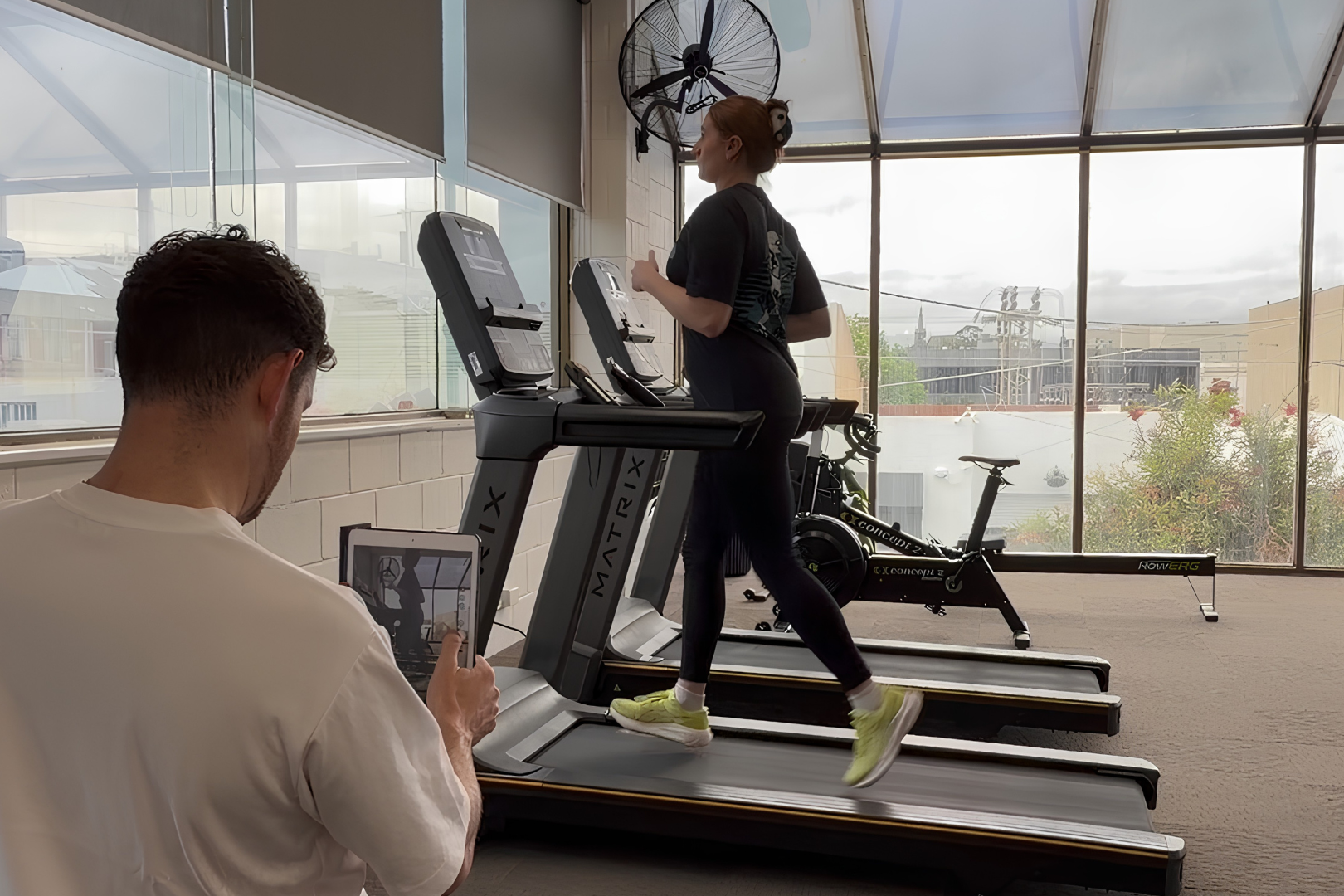 Runner in motion, relevant to a running and gait assessment