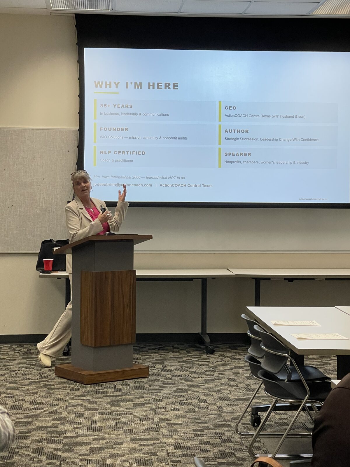 Jodee O'Brien leading a nonprofit workshop