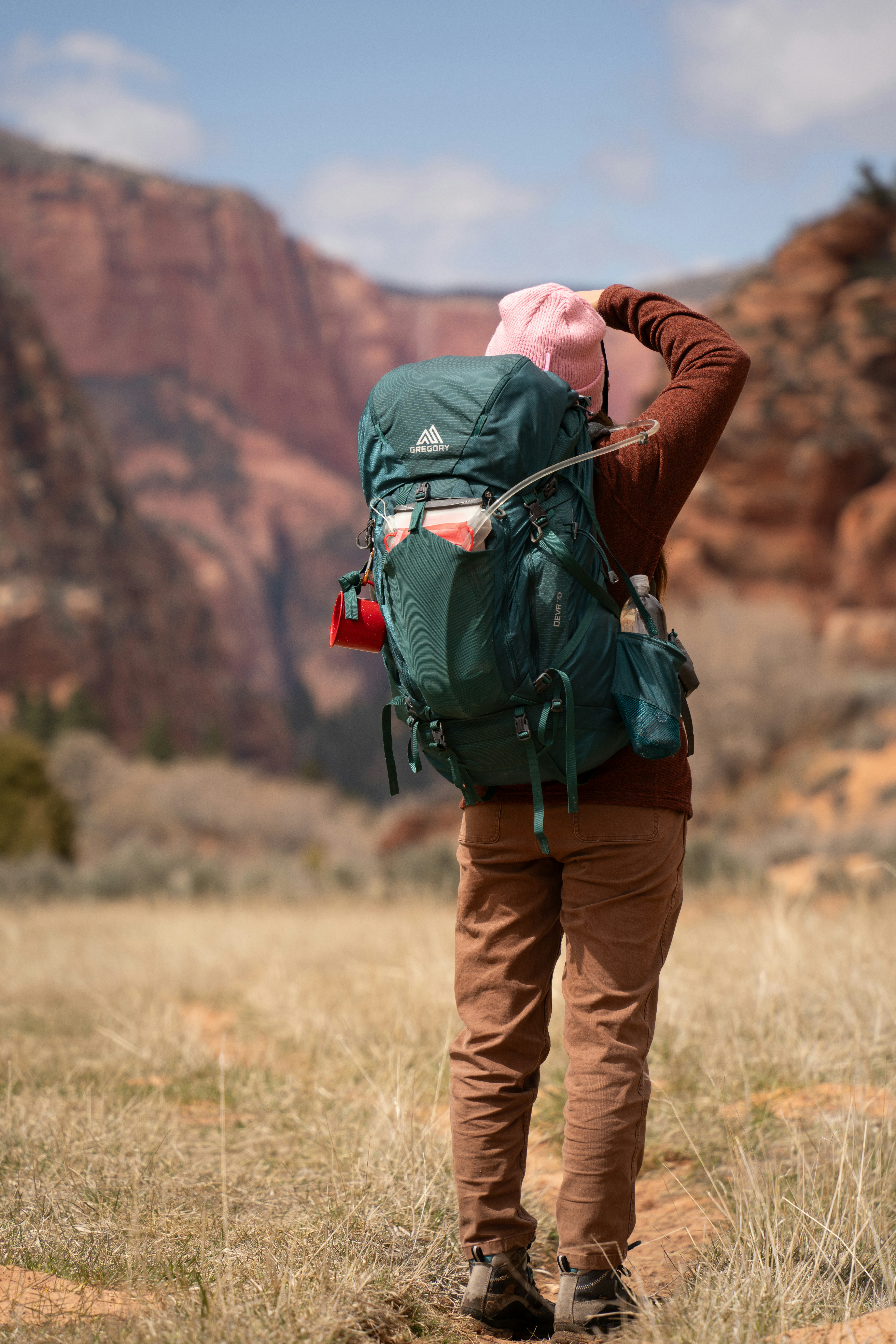 Woman with mountain - backpack Woman with mountain - backpack