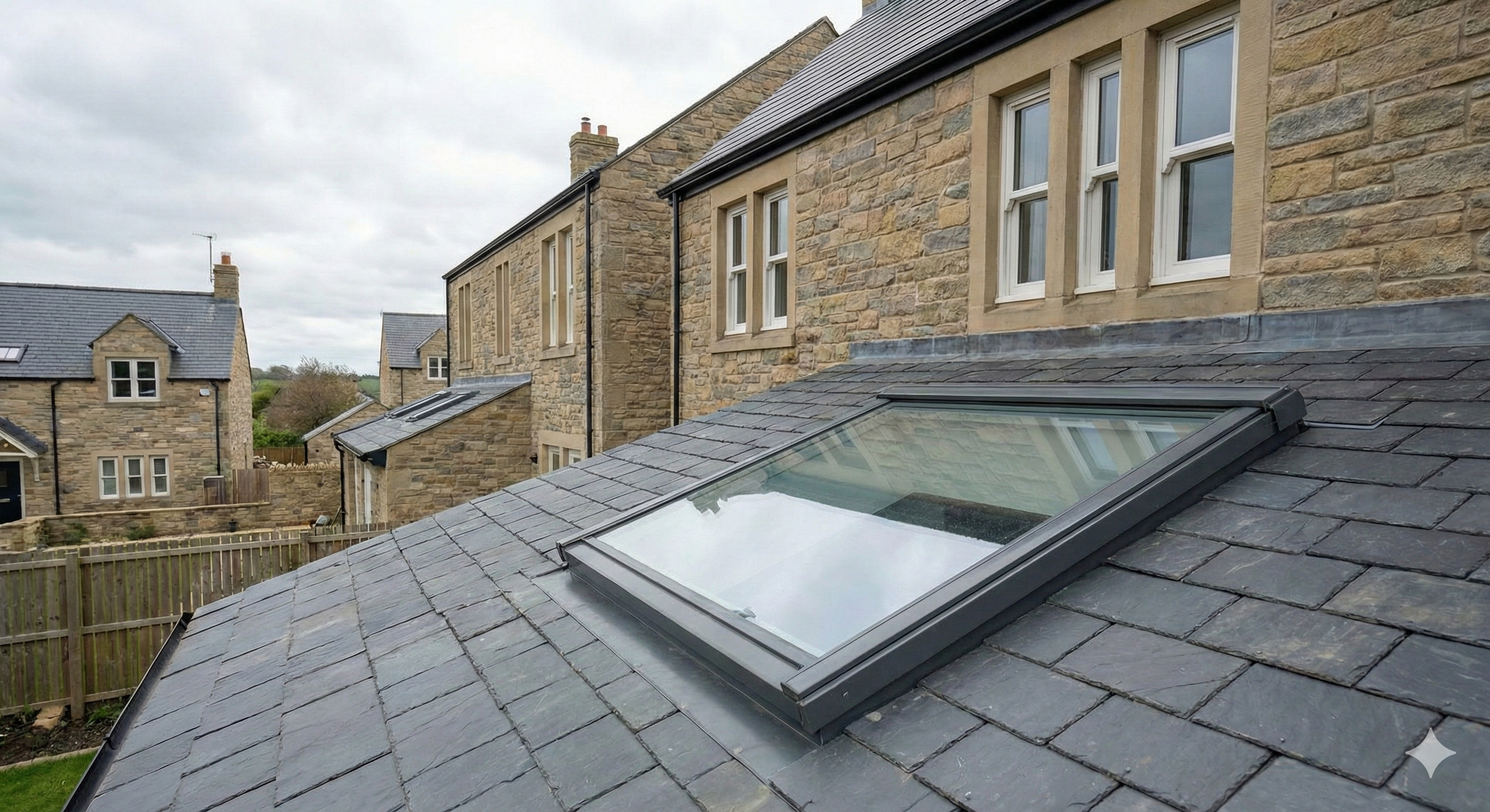 Domestic rooflight survey on a traditional Scottish slate roof