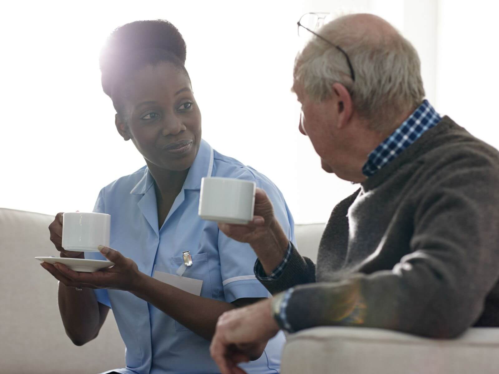 Senior couples with caregivers