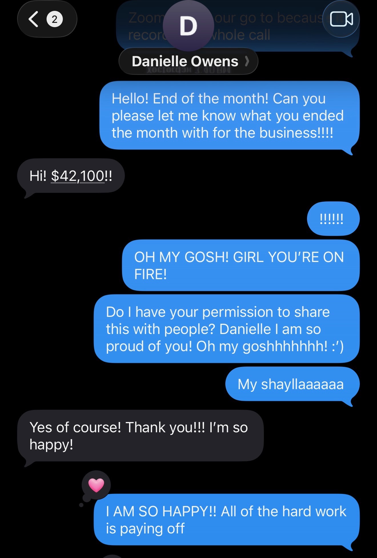 Client result screenshot
