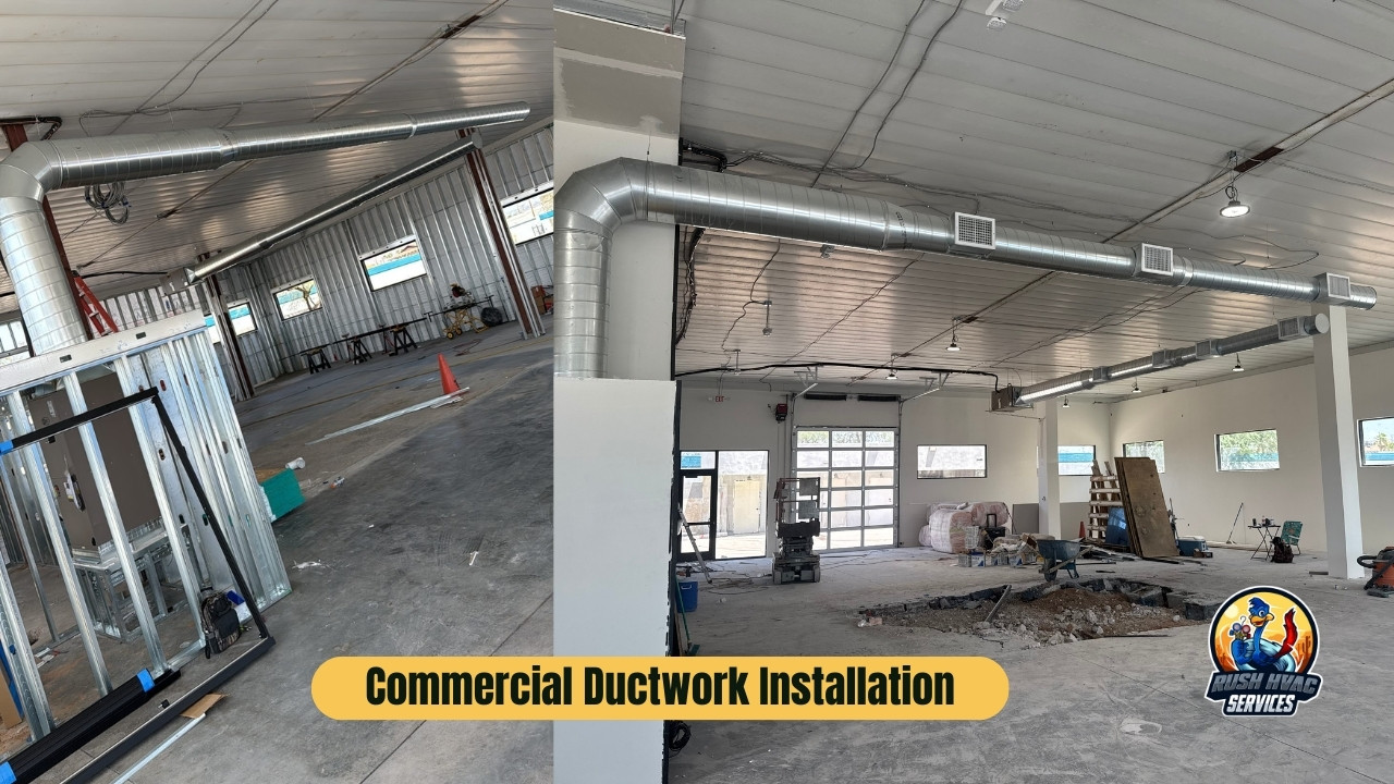 Commercial ductwork installation by Rush HVAC Services