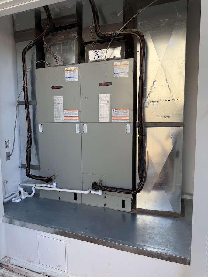 Trane air handler units serviced by Rush HVAC Services in an East Valley home, Arizona