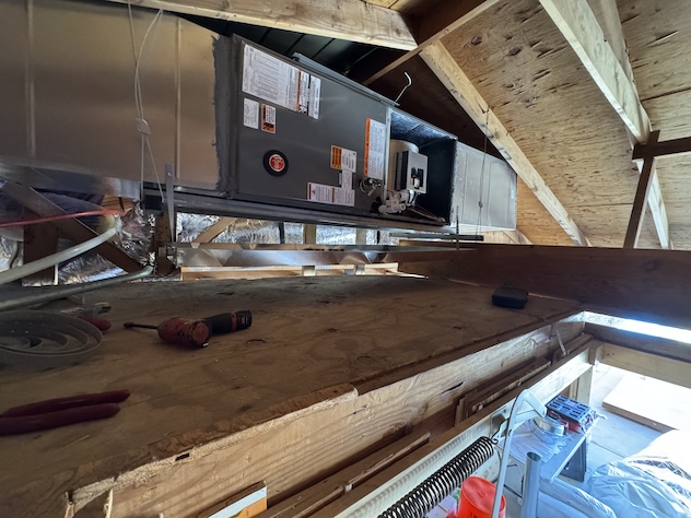 New furnace and air handler installed in an attic by Rush HVAC Services in the East Valley of Phoenix, AZ